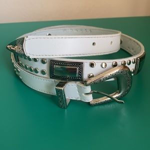 Vintage White Western Belt